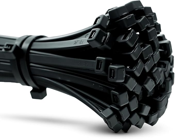 ERKO Cable Ties Black 150 x 2,5 mm Small 100 Pieces Chemical Resistant, 18lbs Tensile Strength, Professional Zip Tie Wraps