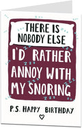 LimaLima Funny Birthday Card For Him & Her Annoy With My Snoring Design Perfect For Couples Husband Wife Boyfriend Girlfriend Fiancé