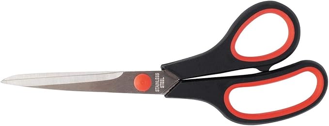 D.RECT SG-210 Scissors 21cm – Stainless Steel Office Scissors with Soft Rubber Grip – Precision Cutting for Paper, Card & Tape – for School, Home, Office Use