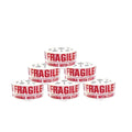 Fragile Tape 6 Rolls 48mm x 66m - Heavy Duty Adhesive Tapes Roll for Packing and Shipping - Ideal as Fragile Tape Roll, Packing Tape (Pack of 6)