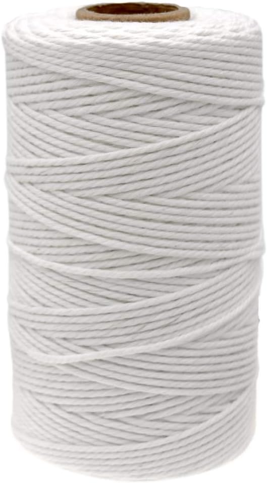 jijAcraft 100M Butchers String, 328ft White Cotton String, 2MM Natural Food Grade Cooking Cord, Butchers Twine for Kitchen Rotisserie Chicken, Tying Meat, Making Sausage