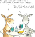 Paperlink Funny Artistic 'Happy Birthday' Greetings Card - From The Funny Farm Range - For Him/For Her - 'Specs, Drugs and Sausage Rolls!'