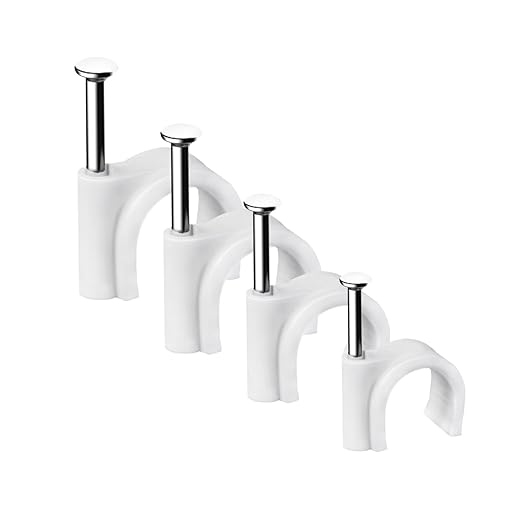 Cable Clips, 400 Pcs Strong Nails Durable White Round, 4 Size 4mm 6mm 8mm 10mm,Cable Holder Management Wire Tidy Clips