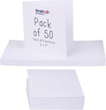 Craft UK, 50 Blank Cards and Envelopes for Card Making, Made in the UK, Lasting Quality, White, 5 x 5-Inch