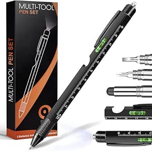 Stocking Fillers for Men Dad, 9 in 1 Multi Tool Pen Christmas Tool Gifts for Him, Secret Santa Gifts for Men, Dad Christmas Gifts, Gadgets for Men, Dad Gifts for Christmas Birthday Anniversary