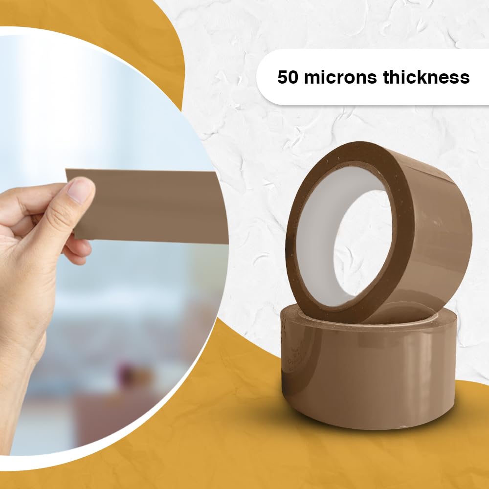 ARVO Brown Packing Tape 3 Rolls with Low Noise (48mm x 60m) - Durable Parcel Sealing Tape for Packing Boxes, Secure Packaging for Moving House