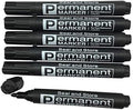 6 Black Permanent Markers Bullet Tip Black Marker