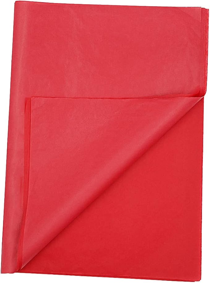 ADQUATOR 50pcs 50×35cm Red Tissue Paper,Wrapping Paper Bulk for DIY Gift Wedding Birthday DIY Christmas Decorations