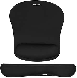 TECKNET Wrist Rest Mat, Keyboard and Mouse Wrist Support Pad Set, Comfortable Memory Foam Mouse Mat with Wrist Cushion Support, Anti-Slip Ergonomic Mouse Pad for Computer Laptop Working Gaming Visit the TECKNET Store