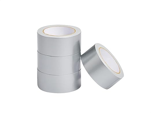 Amazon Basics Heavy Duty Advanced Strength Duct Tape, 0.047m Wx 18.2 m L, Silver, 4-Pack, Great for General-Purpose Use, Home repairing, DIY work, Auto repair and Outdoor activities