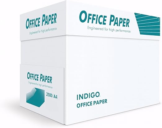 Indigo® A4 White Printer & Copier Paper – 80gsm, Office Paper, 5 Reams (500 Sheets) per Box, 1 Box (2500 Sheets/Box)