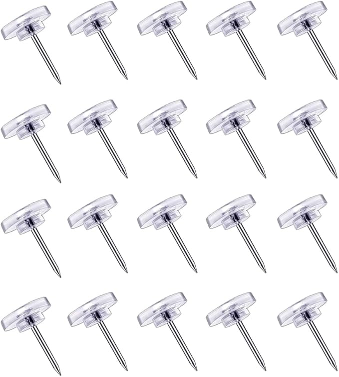 Clear Push Pins - 150Pcs Drawing Pins, Thumb Tacks for Cork, Notice and Bulletin Boards - Perfect for School & Office Use