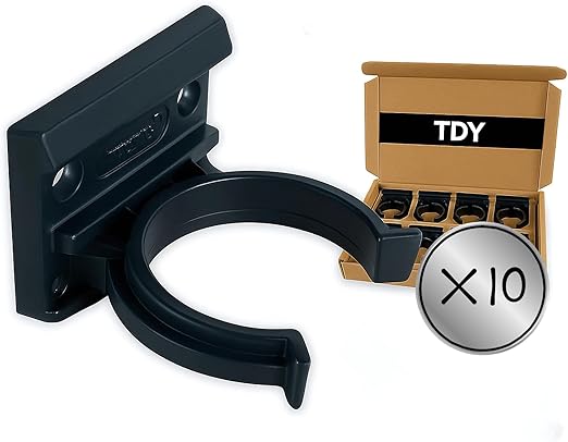 10 x Heavy Duty Kitchen Plinth Clips Kick Board Clips with Attaching Bracket, Black, Pack of 10