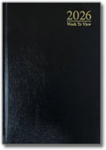 2026 A4 | A5 | A6 Diary Week to View | Page A Day | Desk Diary | Hard Backed For Home And Office Use (Black, A4 Week To View)