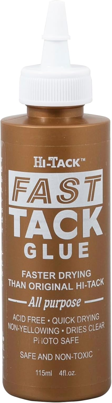 Hi-Tack Fast-Tack Glue 115ml – Quick-Dry Adhesive, Strong Bond, Ideal for Crafting & DIY Projects – Not Suitable for Washing or Dry-Cleaning