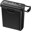 Bonsaii 6-Sheet Strip-Cut Paper Shredder, Small Paper Shredder for Home Use, Can be Used Without Bin, Extendable Arm Design with Overheat Protection, 9 Liter Bin, S123-A
