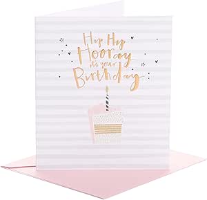 UK Greetings | Birthday Card | Happy Birthday Gifts | Her/Him | Cake Design | With Envelope | 143 x 165 mm