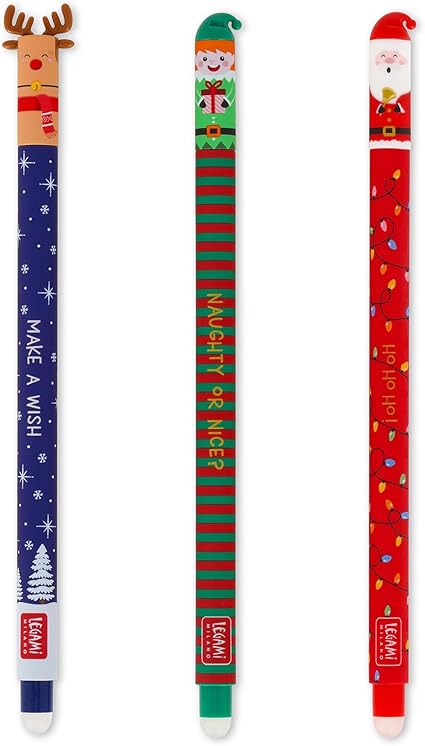 LEGAMI Erasable Christmas Set of 3 Pens