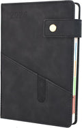 2026 Diary, Diary 2026 A5 Page A Day,Productivity Daily Planner from Jan 2026 to Dec 2026 With Monthly Tabs, 3 Bookmark and Colorful Side Panels (8.5x5.9 inch)-Black