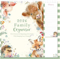 1ABOVE 2025 Family Organiser Calendar Wall Planner With Memo Pad, Pen & Shopping List, Monthly Five Columns - ANIMAL