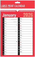 2026 Calendar A4 Large 2 Column Month To View Spiral Bound Wall Planner for Home Business Office School 1 January 2026 to 31 December 2026