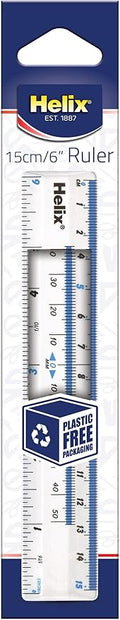 Helix 6 inch 15cm Clear Ruler