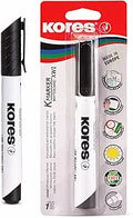 Kores - Black Whiteboard Marker Pens - K-Marker XW1, with Round Tip and Low-Odour Ink - Dry Wipe Marker Pens - School Supplies, Office Supplies - Single Pack