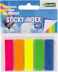 D.RECT Adhesive Strips Page Marker Index Sticky Marker Film Text Strips PET Film 45 x 12 mm 5 x 25 Strips 800084 Multicolor