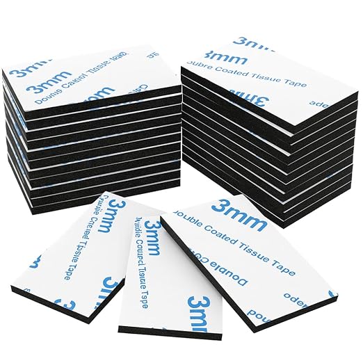 Double Sided Tape Heavy Duty 48 Pcs | Strong Double Sided Sticky Pads for Outdoor Indoor Mounting | Water Proof Adhesive Strips for Hanging 50 x 30mm