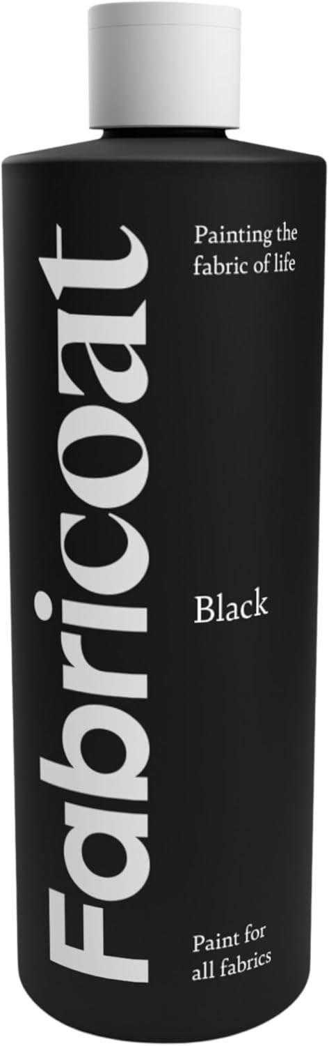 Fabricoat Fabric Paint – Restore or Change the Colour of Any Fabric - Paint Directly Onto Fabric - Transform Anything – Sofas, Lampshades, Car Interiors (250ml, Black)