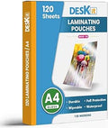 120 Sheets Deskit Laminating Pouches A4, Gloss,150 Microns - Clear and Durable Presentations - Ideal Rigidity for Everyday Use