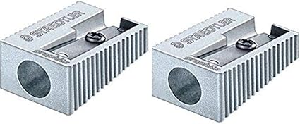 Staedtler Single Hole Quality Aluminium Pencil Sharpener X 2