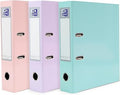 Oxford A4 Lever Arch Files, 3 Pack of Pastel Glossy Filing Folders, Durable Laminated Paper-on-Board, Pink, Lilac & Mint