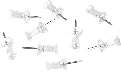 Amazon Basics Push Pins, Clear Plastic Head, Steel Point, 200-Count