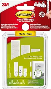 Command Picture Hanging Strips, Value Pack - 8 Pairs of Large (16 Strips), 6 Pairs of Medium (12 Strips), 4 Pairs of Small (8 Strips) - For Pictures, Frames, Mirrors, Wall decor - Damage Free Hanging