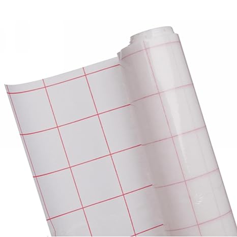 G4GADGET Clear Sticky Back Plastic Book Cover Film – Self Adhesive Contact Paper 33cm x 1 Meter – Transparent Grid-Lined Vinyl for School Book Protection