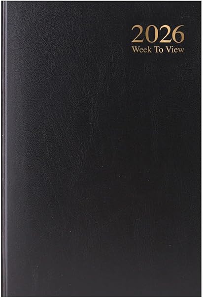 2026 Diary A5 Week to View - Black
