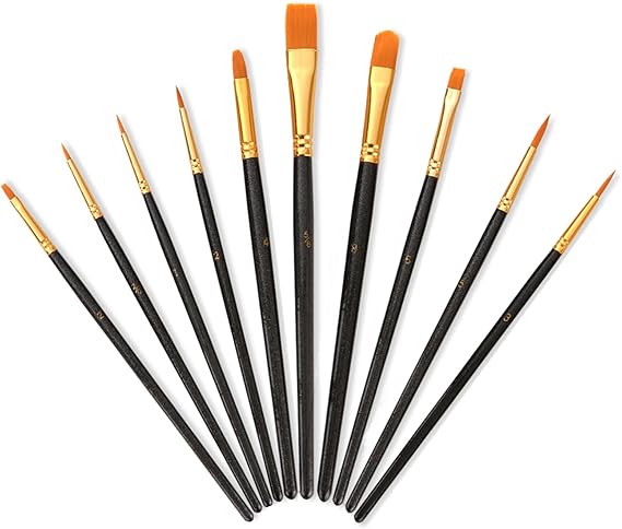 Professional Painting Brushes Set, 12 PCS Artists' Brushes for Acrylic Painting, Adults & Kids