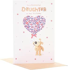 Boofle Birthday Card For Daughter - Cute Heart Balloon Design