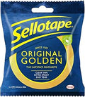 Sellotape Original Golden, Multi-Purpose Clear Tape for Household Objects, Clear Packing Tape for Sticking Envelopes or Cards, Easy to Use & Extra Sticky Packaging Tape, 24mm x 50m