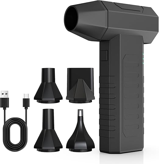 Compressed air Duster，3 Gear Adjustable 100000RPM Electric air Duster, Cordless air Blower for Laptop, Keyboard, Electronics, Replaces Compressed Air Can