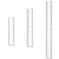 3-Piece Plastic Ruler Set, Clear Straight Ruler, 6, 8, 12 Inches (15, 20, 30cm) Measuring Tool for Students & Offices