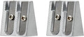 2PCS Metal Pencil Sharpeners with 2 Holes, Metal Sharpener Pencil Sharpeners for School Pencil for Home School Office Stationery