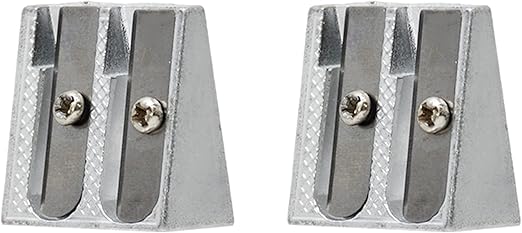 2PCS Metal Pencil Sharpeners with 2 Holes, Metal Sharpener Pencil Sharpeners for School Pencil for Home School Office Stationery