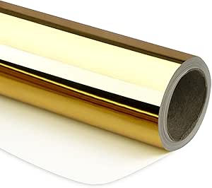 RUSPEPA Gold Metallic Wrapping Paper - 44.5 cm X 10 m - Solid Color Paper Perfect for Wedding, Birthday, Christmas, Baby Shower
