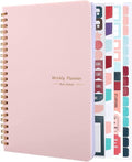 To Do List Notebook, A5 Weekly Planner Undated, Planning Pad Checklist Productivity Organizer 52 Pages for Students, Work, Fitness(Pink)