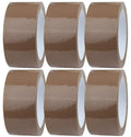 6 x Brown Packaging Tape Rolls 48mm x 66m | Packaging Tape for Packing Parcels, Boxes, Postage, Moving House | Adhesive Parcel & Clear Packing Tape | Moving Out Essentials