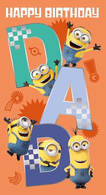 Dad Minions Card, Happy Birthday Card Dad Minions, Despicable Me Dad Birthday Card, Dad Birthday Card
