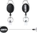 Vicloon Retractable Badge Reels, 2pcs Heavy Duty Keychain, 2 in 1 Clips Badge Holder With Key Belt Reel for Key Ring ID Card