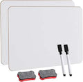 2-Pack Small Whiteboard Set - 8.2x11.8 Inch Double-Sided Mini Whiteboards with 2 Pens and 2 Erasers - Portable, Durable White Boards for Students, Classroom, Home, and Office